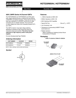 IGBT HGTP20N60A4 TO-220