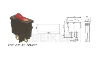 SWITCH KCD1-101-12W Ultra subțire