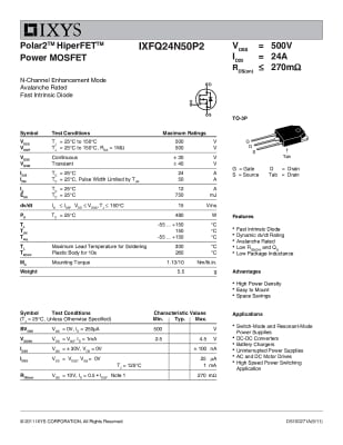 IXFQ24N50P2 TO-3P