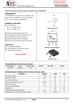 NCE3080K TO-252D2PAK