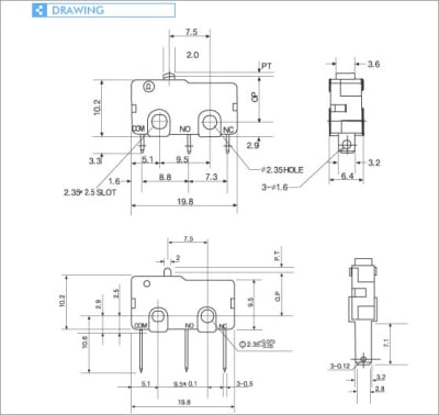 Switch micro KW10-Z1P+Lever 13859