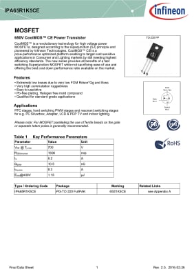 IPA65R1K5CE TO-220F