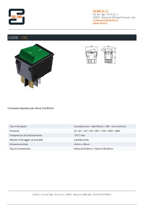 SWITCH KCD SLIM CR2 16A 250V I/II