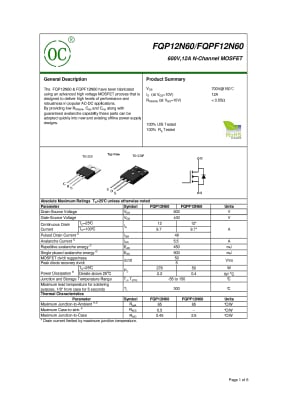 FQP12N60C TO-220