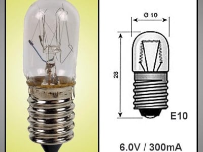 LAMPĂ 6V 300mA E10