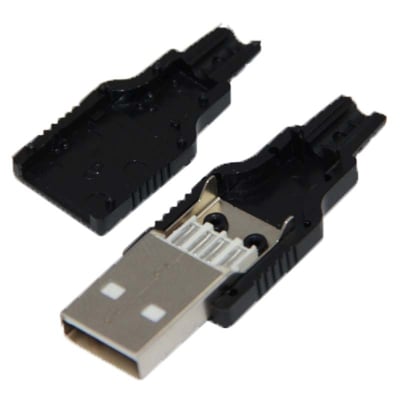 USB type A male solderable socket