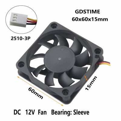 FAN 60x60x15mm VD6015 12V 3p