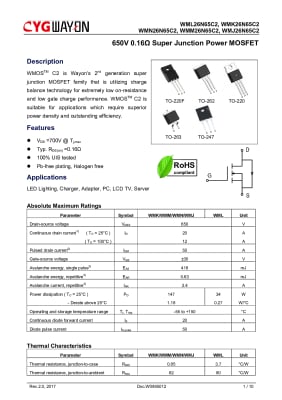 WMK26N65C2  TO-220