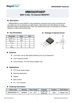 MMP60R580P TO-220F