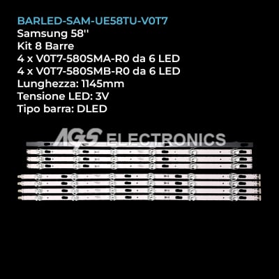 Iluminare LED de fundal V0T7-580SMA-SMB set-8 LED1592-1593