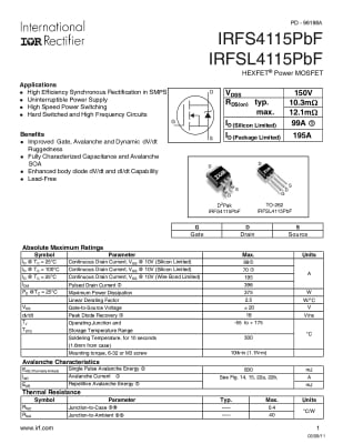 IRFS4115P D2 PAC TO-263