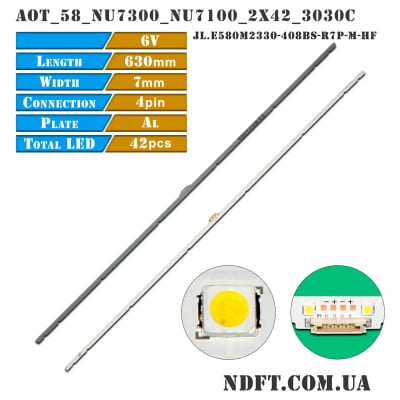 Led Backlight AOT_58_NU7300_NU7100_2X28_3030C set