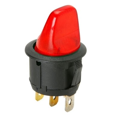SWITCH 3P ON-OFF 6A/250VAC RED