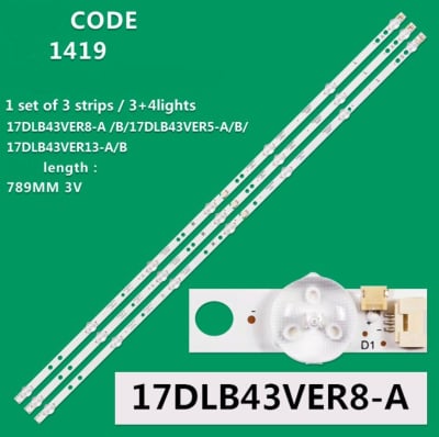 LED Backlight 17DLB43VER8 small jack set-3 tape