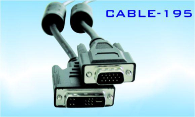 CABLE-195 DVI 17+1 LA VGA15 MASCUL 1,5m