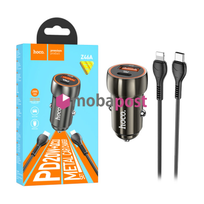 Incarcator AUTO Z46A 12V 38W TYPE-C+USB 3.0