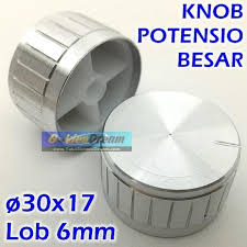 Potențiometru buton 30x17 Ф6 mm argintiu VR026