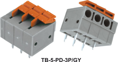 Pcb клема  с 2 пина TB-5-PD-2P/GY