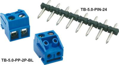 Pcb клема с 2 пина TB-5.0-PP-2P-BL