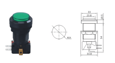 BUTTON Atari 24mm 12V LED Head 32mm