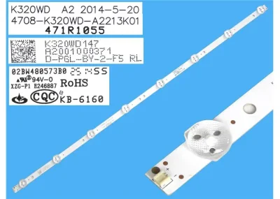 Iluminare de fundal cu LED 4708-K320WD-A4213K01 ES145 set 3 benzi