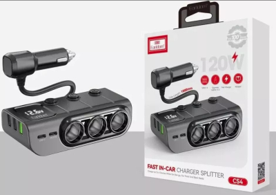 Încărcător auto 3F-2 cablu USB ES-CS4 120W