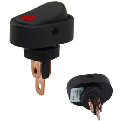 Întrerupător basculant, 2 poziții, OFF-ON, 20A/12VDC, orificiu ф12mm, 3 pini, ASW-20D roșu