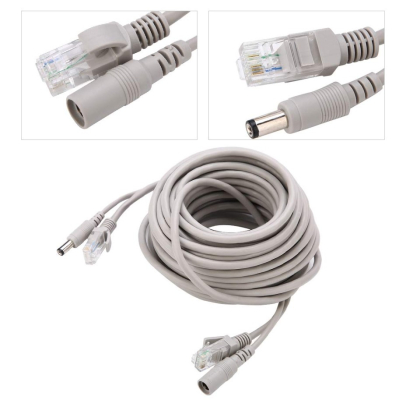 Cablu cameră CCTV LAN RJ45 DC POWER 5.5X2.5mm 10M