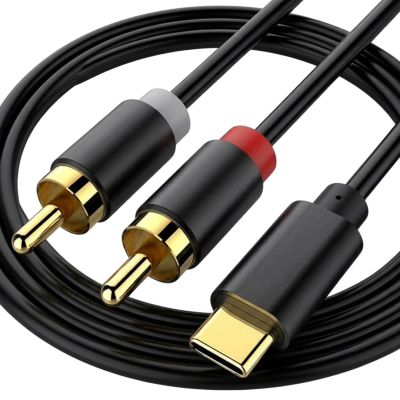 Cablu USB TYPE-C la 2 x RCA MASCULIN 29963 2m