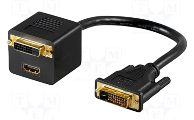 Cablu monitor DVI 24+1 mascul - DVI/femelă HDMI mascul 0.1m