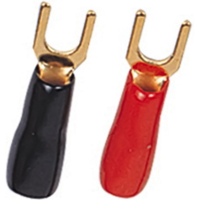 Papuci de cablu; M4; 4mm2; placați cu aur; izolați; negri