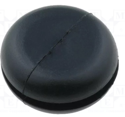 PPE-08 Grommet; with bulkhead; Ømount.hole: 11mm; Øhole: 8mm; PVC; black