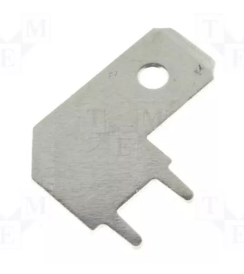 FS1573 Terminal: flat; 6.3mm; 0.8mm; male; THT; brass; tinned; angled 90°