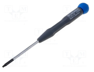 Отвертка Torx TX 08x100 мм Gebra 630890. Работна част от хром-ванадиева стомана, хромирана, с черен връх. Ръкохватка с релеф, излята от удароустойчива пластмаса, с центриращ щифт.