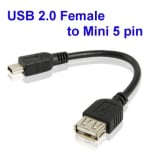 CABLE USB 2.0 AF TO MINI USB  MALE OTG