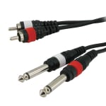 CABLE 2RCA-2X6.3 mono JACK 3m