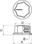 Potentiometer knob 33.5x17.5 Ф6 mm VR167