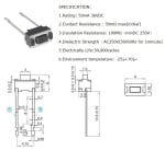 Tact Switch 2P 3.5x6mm h4.3mm  KFC-003C-H