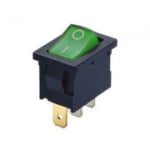 SWITCH ROCKER Illuminated L3P ON-OF 12VDC GREEN