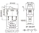 SWITCH ROCKER Illuminated L3P ON-OFF 12V GREEN