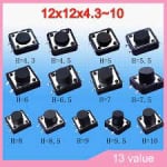 Tact Switch 4P 12x12 h7.5mm SMD