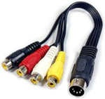 CABLE-302 5 DIN tată-4 RCA mamă 0,2m