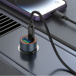 Încărcător auto USB+USB-C PD30W + QC3.0 30W - Tip-C la Lightning