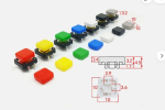 Buton pătrat pentru comutator tactil 12x12mm