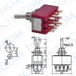 Comutator CC MTS-402R ON-ON 12 pini