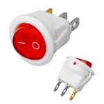 Întrerupător rotund iluminat de 220 volți KCD1 IC131B, comutator ON/OFF cu 3 pini