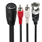 Cablu 6p DIN-6 mamă la BNC+2 mufe RCA