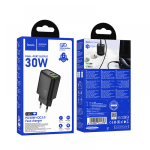 Adaptor negru cu ieșire USB-C+USB PD30W+QC3.0 ÎNCĂRCĂTOR RAPID N63