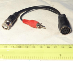 Cablu DIN cu mufă 6p - mufă BNC + mufă RCA, 0,2 m