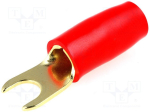 Papuci de cablu; M4; 6mm2; placați cu aur; izolați; negri